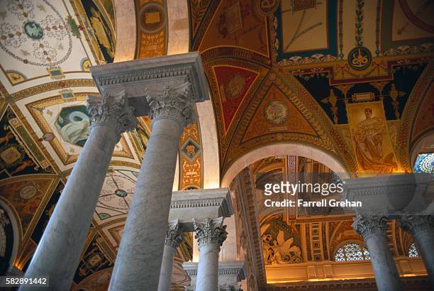 great hall at library of congress - library of congress interior stock pictures, royalty-free photos & images