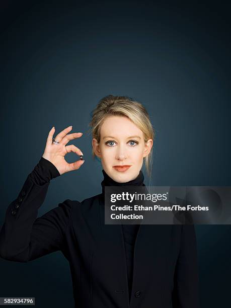 Theranos founder and CEO, Elizabeth Holmes is photographed for Forbes Magazine on September 22, 2014 on the Theranos campus in Palo Alto, California....