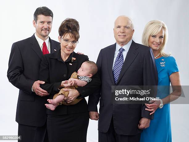 Todd and Sarah Palin and son Trig with John and Cindy McCain