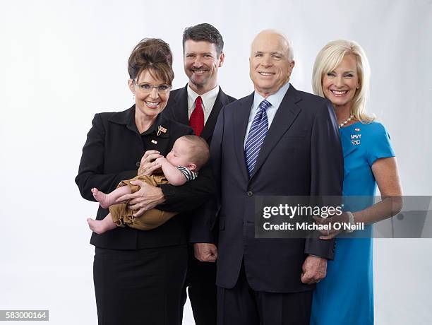 Todd and Sarah Palin and son Trig with John and Cindy McCain