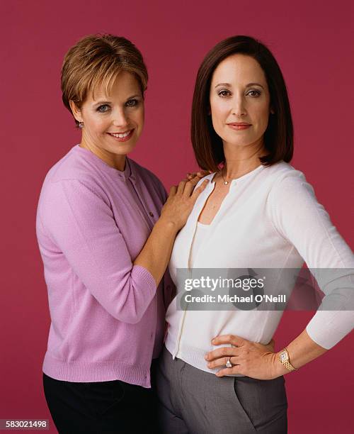 Katie Couric stands with Lilly Tartikoff, wife of the late NBC executive Brandon Tartikoff and a leading philanthropist for cancer causes.