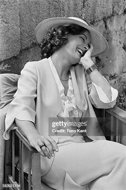 Austrian actress Romy Schneider on set of the movie Une Femme a Sa Fenetre , directed by Pierre Granier-Deferre.