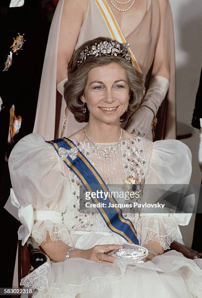 Queen Sofia of Spain during an official visit to the Netherlands.