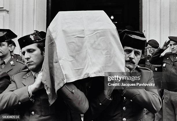 Funeral of three Basque policemen killed by the Basque independentist movement ETA.