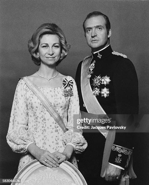 Queen Sofia and King Juan Carlos. | Location: Madrid, Spain.