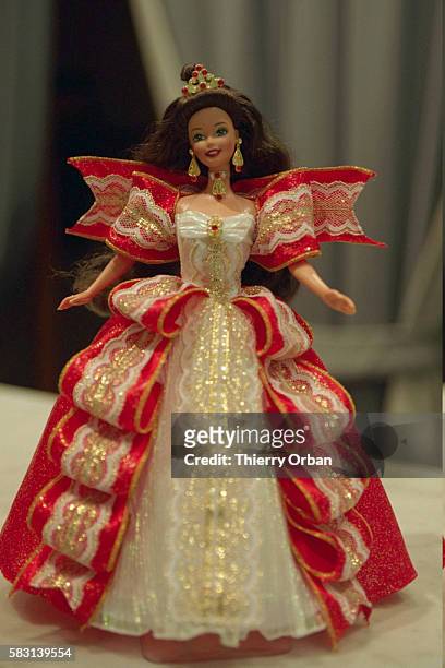 Vintage Barbie doll on display as manufacturer Mattel celebrates production of the millionth Barbie.