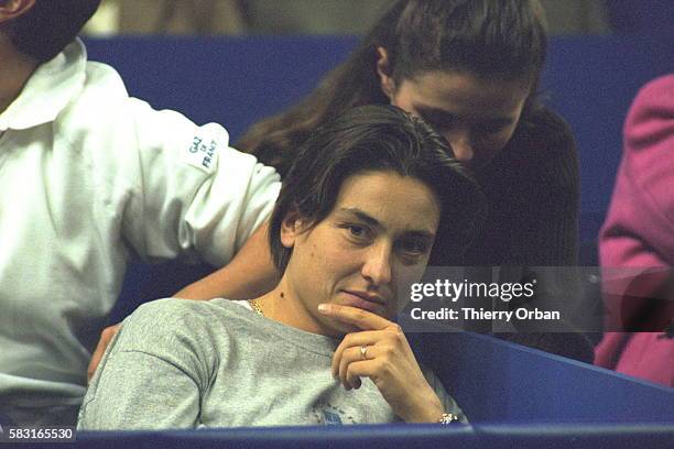 Sylvie Bourdon, Amelie Mauresmo's girlfriend, attended the match.