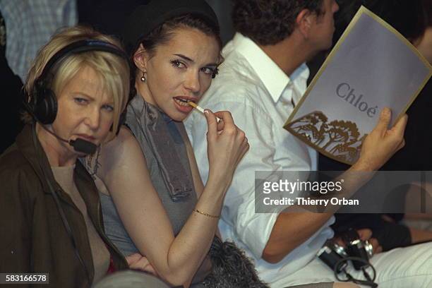 Beatrice Dalle attended the fashion show.