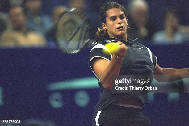 Amelie Mauresmo during the match she won against Laurence Andretto.