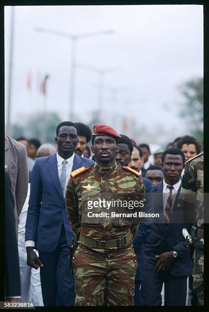 Burkinabe President Thomas Sankara at Mozambican President Samora Machel's Funeral