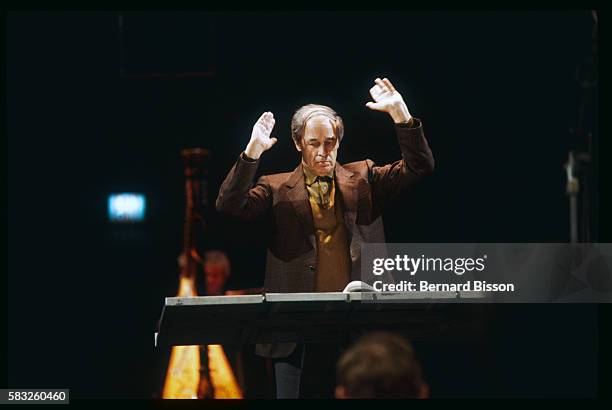 Reknowned French orchestra conductor Pierre Boulez during a rehearsal for a performance in New York with the Ensemble Inter-Contemporain, which he...