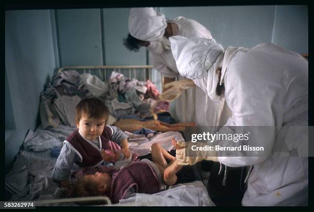 The Victor Babes Hospital in Bucharest cares for children suffering with AIDS during the epidemic.