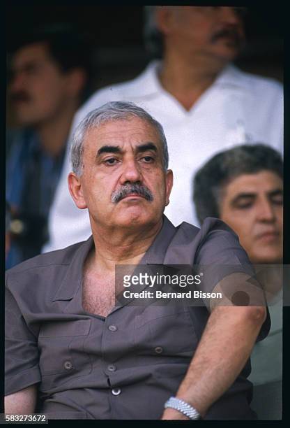 Founder of the Arab Nationalist Movement and Secretary General of the Popular Front for the Liberation of Palestine , George Habache, at celebrations...