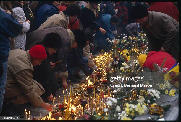 Protest Organized by the Opposition to Ion Iliescu a Year After the 1989 Revolution