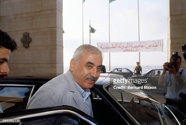 Ministers gather for the 20th National Palestinian Council in Algiers. Georges Habache arrives for the meeting.