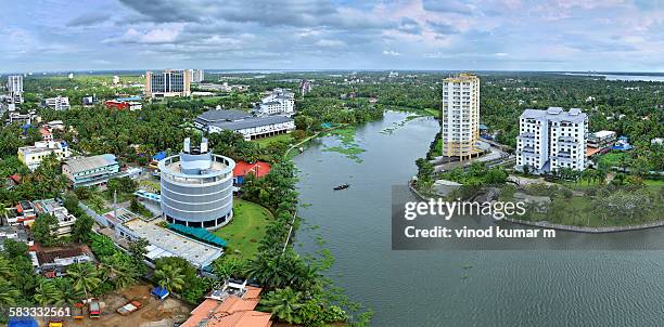 backwater canal in kerala - kochi bildbanksfoton och bilder