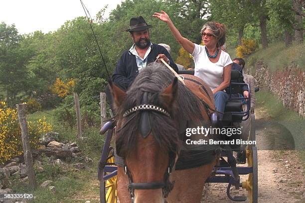 French former actress, singer and fashion model, now an animal rights activist Brigitte Bardot, opens a new enclosure at the Gevaudan Wolf Park, Les...