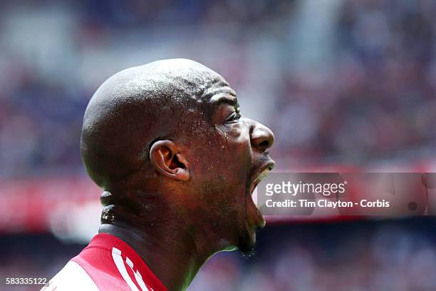 Bradley Wright-Phillips of New York Red Bulls celebrates after scoring his sides first goal during the New York Red Bulls Vs New York City FC MLS...