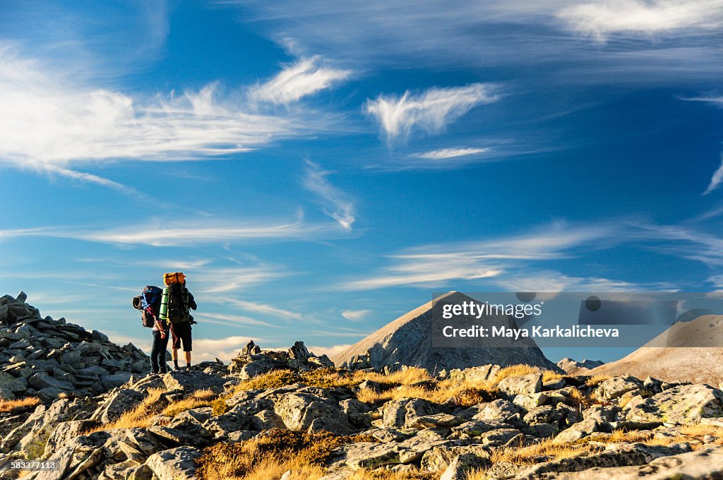 Hikers on top of a mountain