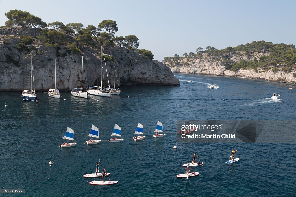 Boats on a calanque near Cassis