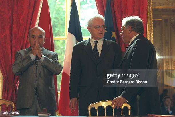 Abderrahmane Youssoufi, Lionel Jospin & Dominique Strauss-Kahn.