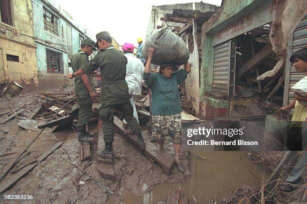 Ravaged street in the capital.