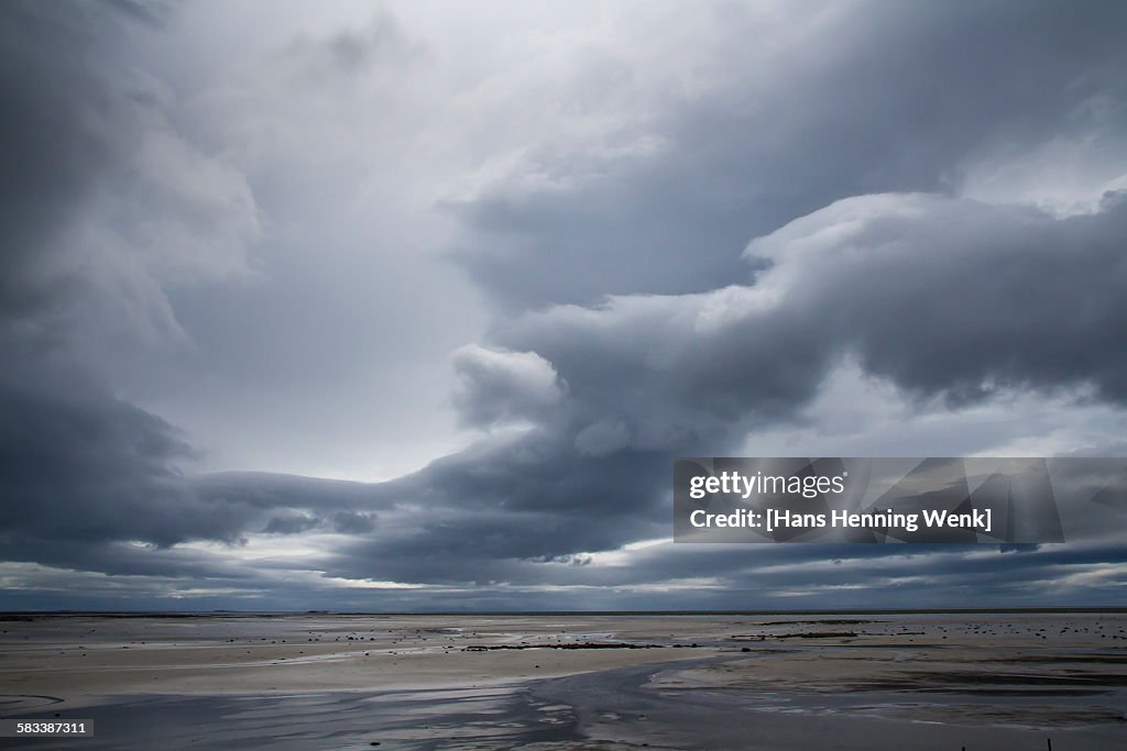 Beach with dramatic sky