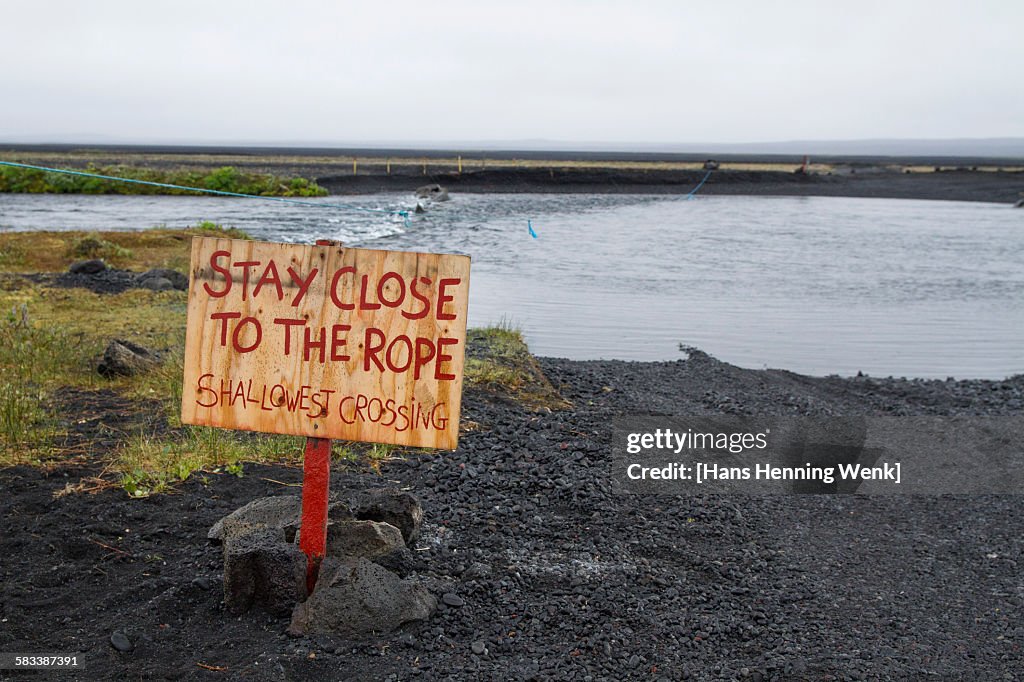 River crossing in Iceland's highland