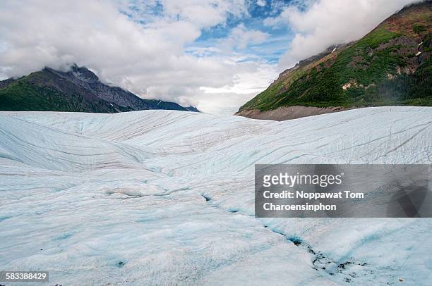 glacier exploring - root glacier stockfoto's en -beelden