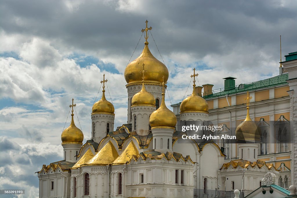 Golden onion domes of the cathedral Annunciation