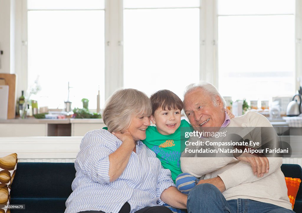 Portrait of grandparents and grandson