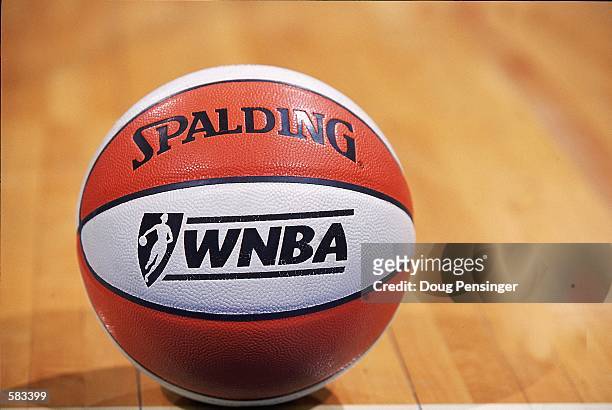 Shot of the WNBA Basket Ball during the game between the Washington Mystics and the Sacramento Monarchs at the MCI Center in Washington, D.C. The...