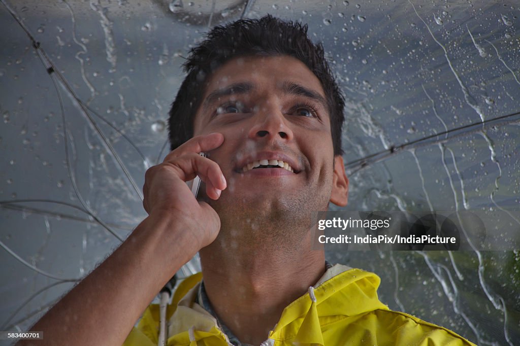 Man talking on mobile phone