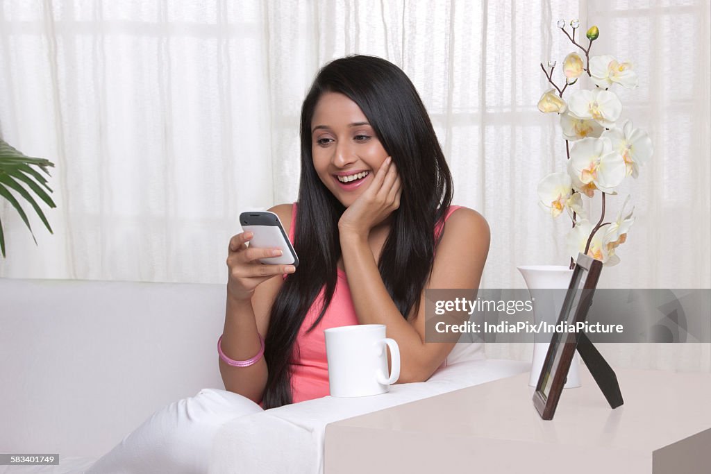 Young WOMEN with her cell phone