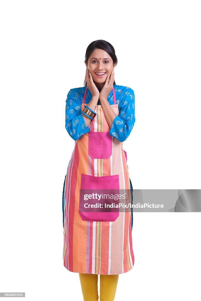 Portrait of a young WOMEN wearing an apron