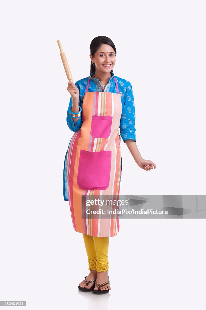 Portrait of a young WOMEN wearing an apron