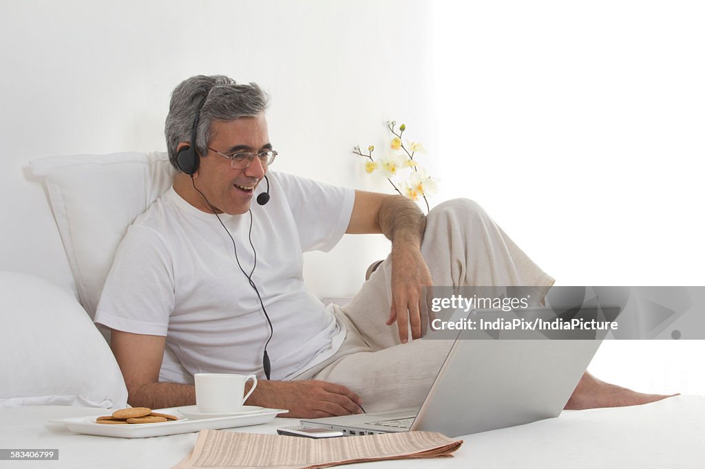 Man working on his laptop