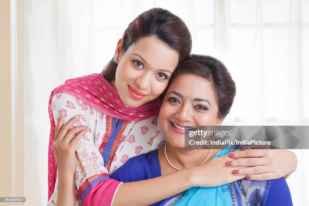 Portrait of mother and daughter