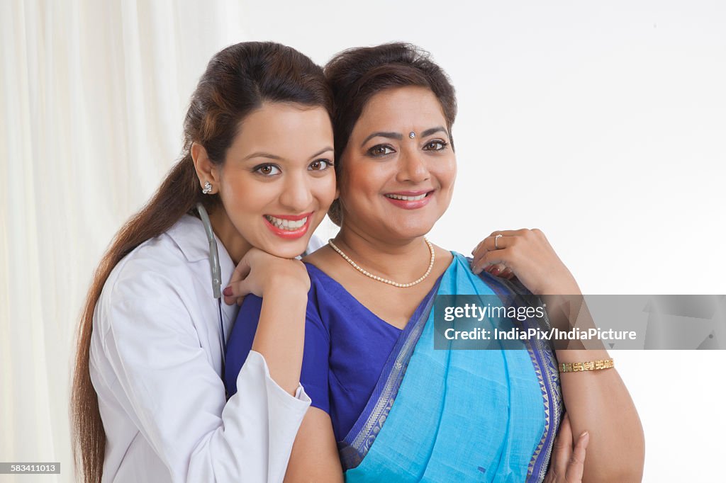 Portrait of mother and daughter
