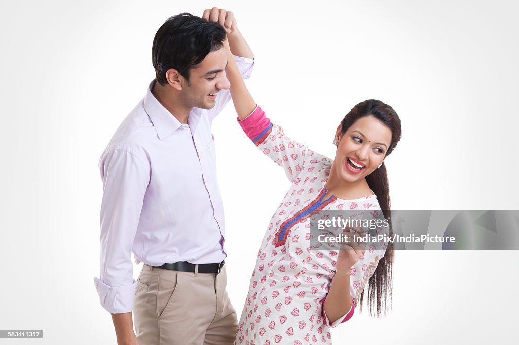 Young couple dancing together