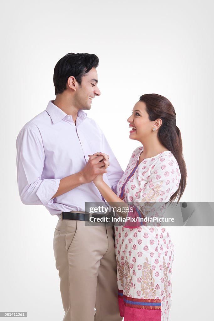 Young couple dancing together