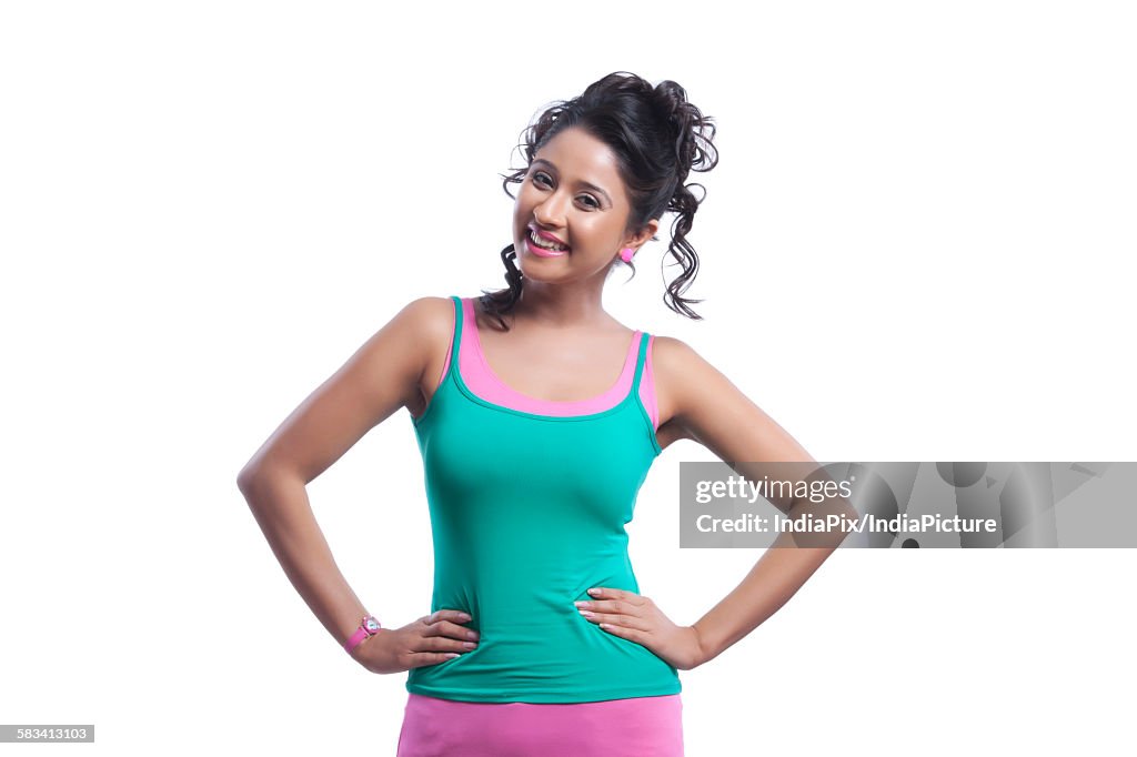 Portrait of young woman smiling