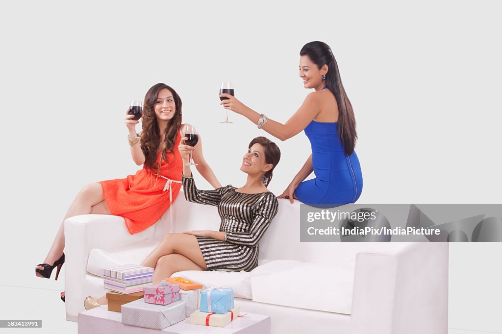 Young women celebrating