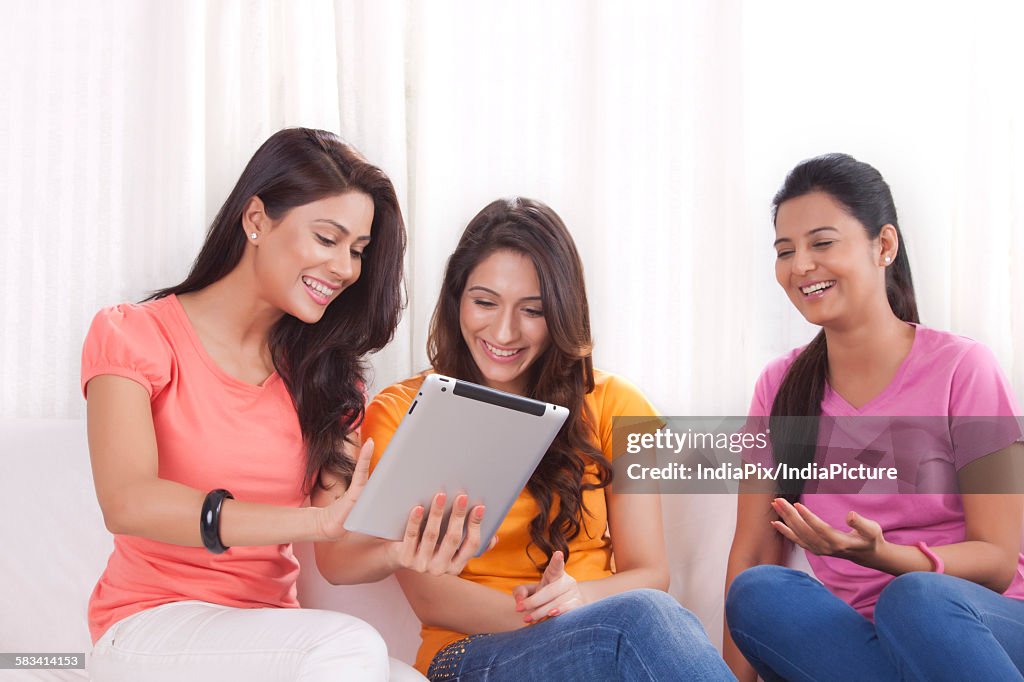 Young women spending leisure time together