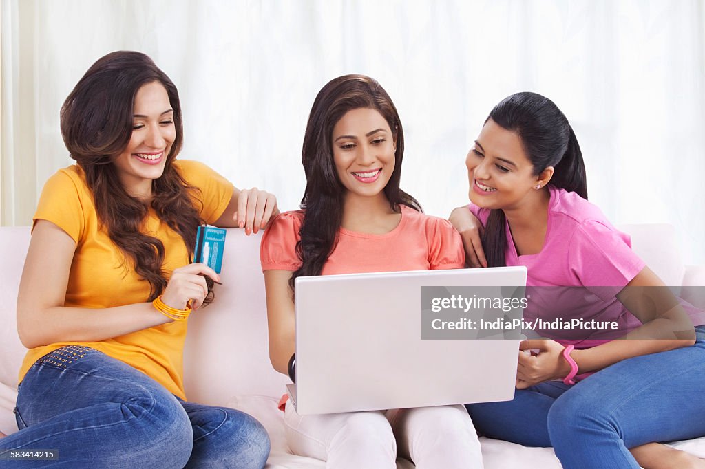 Young women spending leisure time together