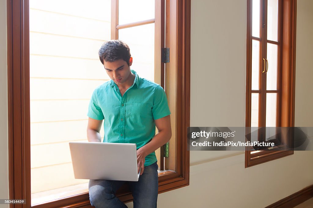 Man working on laptop