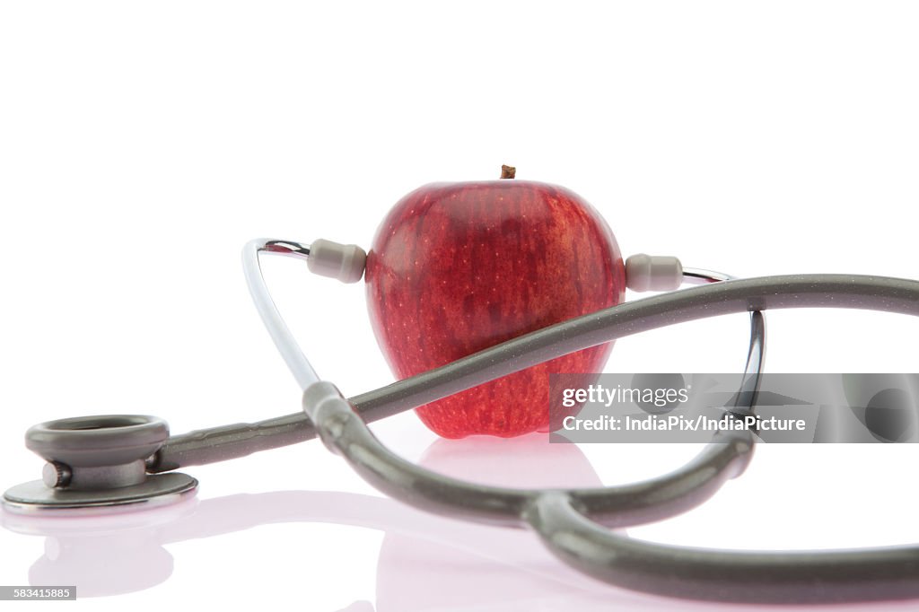 Apple and stethoscope
