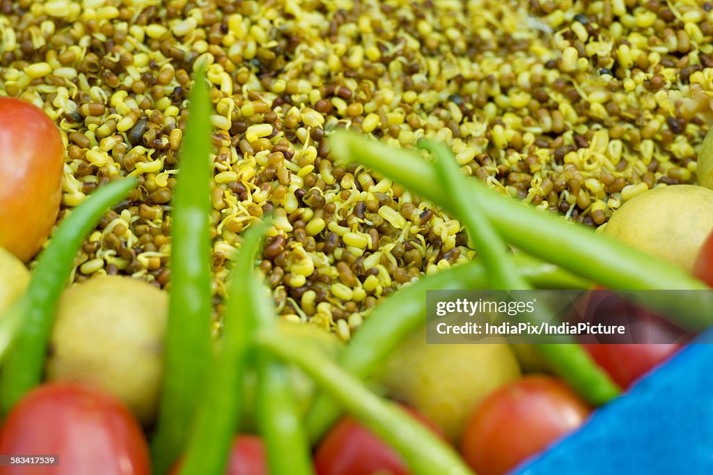 Moong Daal Sprouts at the street food stand