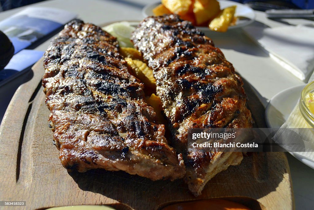 Pork ribs on a table