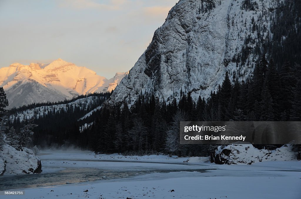 Icy Bow River in Banff